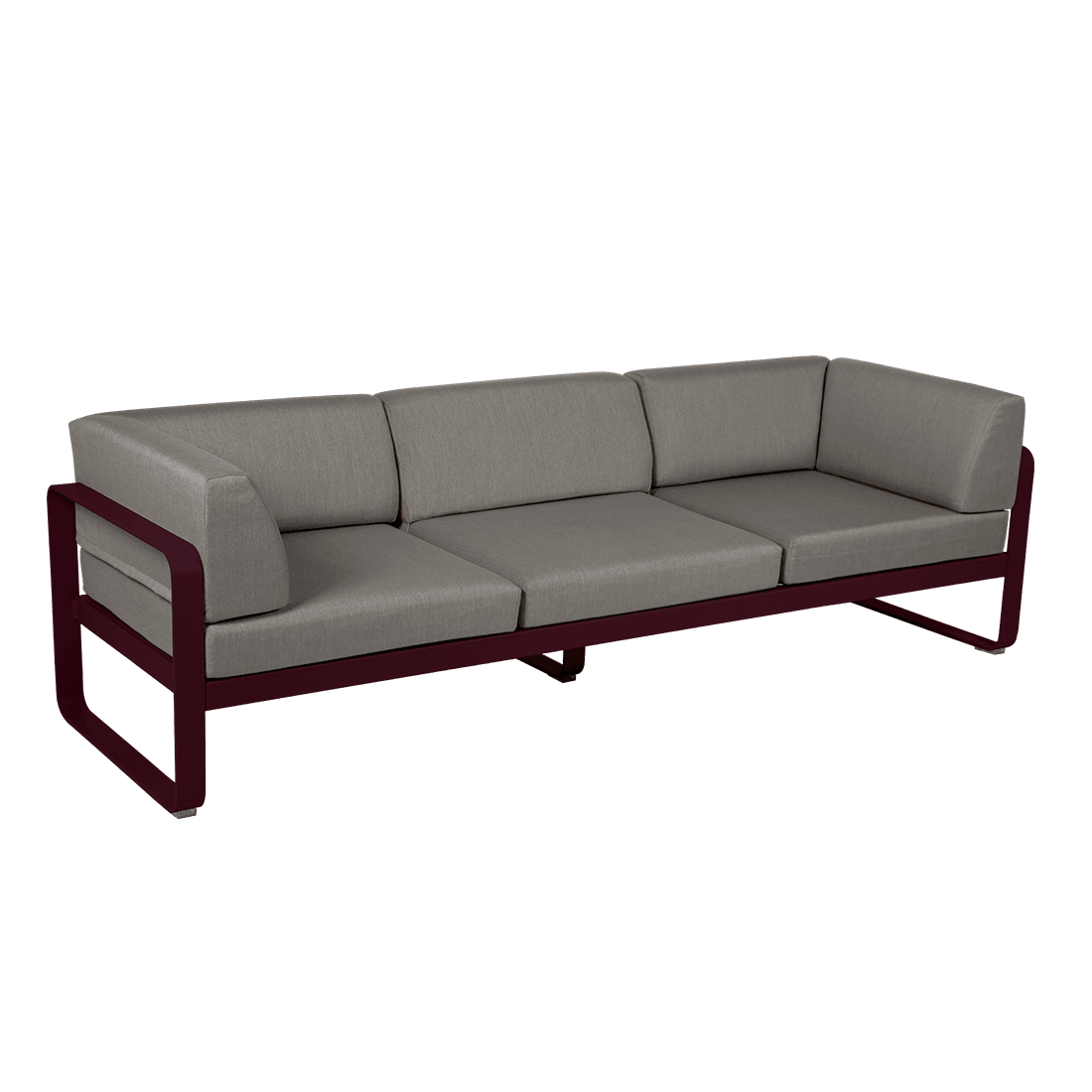 Canapé de jardin BELLEVIE - 3 places avec coussins latéraux