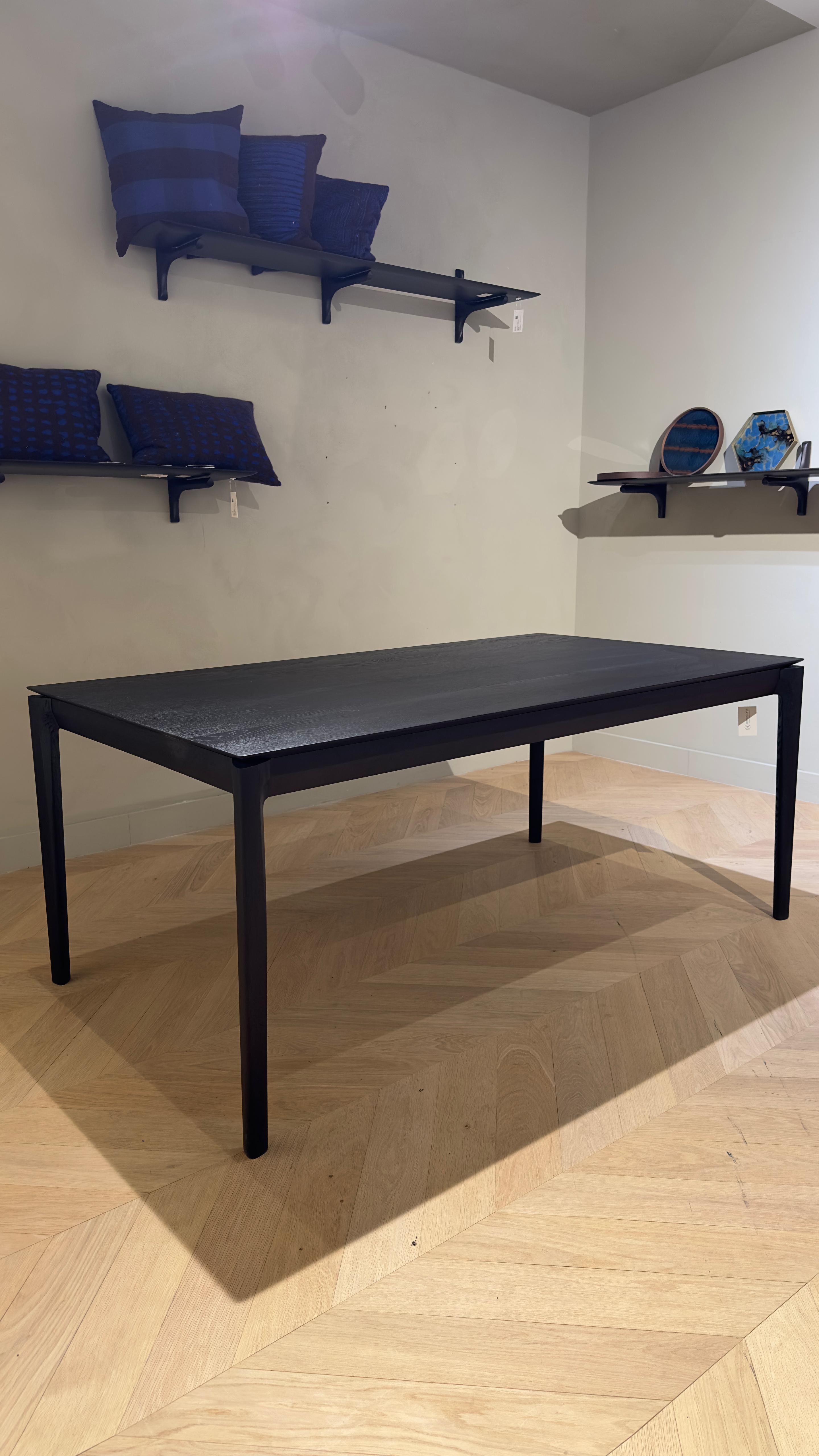 Ethnicraft BOK Dining Table in Black Oak with Extendable Top