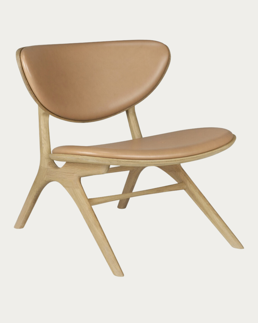 EYE Loungesessel von Ethnicraft mit einer Leder in Sienna Polsterung, Seitenasicht