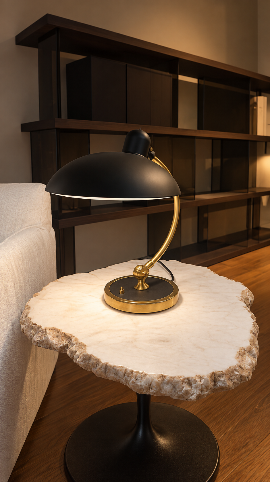 Lampe de table Fritz Hansen KAISER IDELL 6631-T, exposée dans le showroom