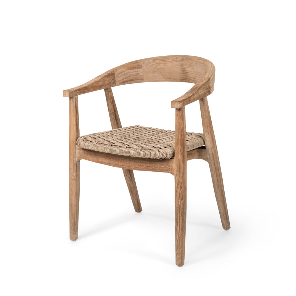 Garden chair with armrest FAYE Wicker Seat