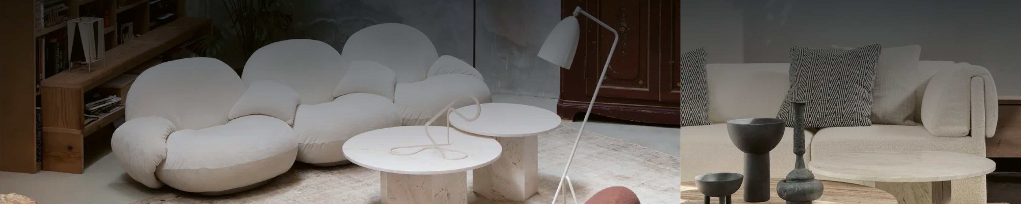 Design Sofa von GUBI mit runden Volumen und natürlicher Eleganz