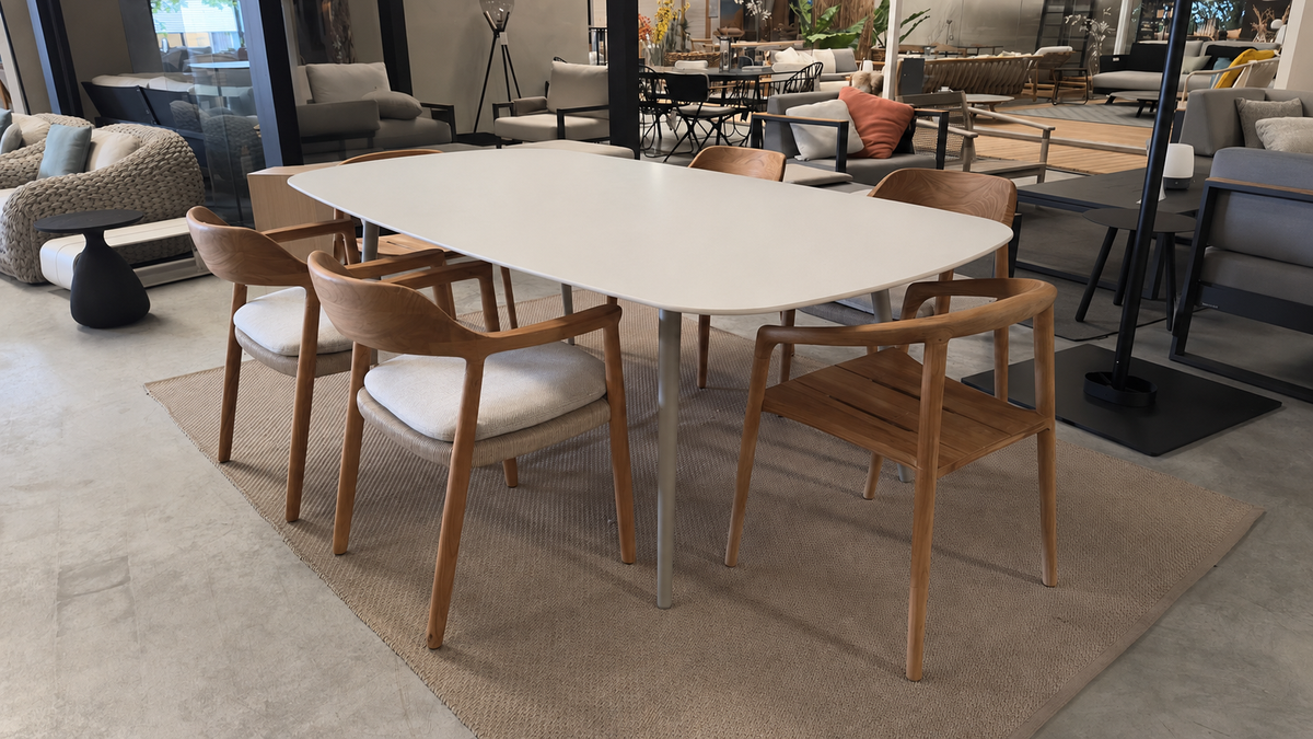 Royal Botania STYLETTO Garden Table with White Ceramic Top