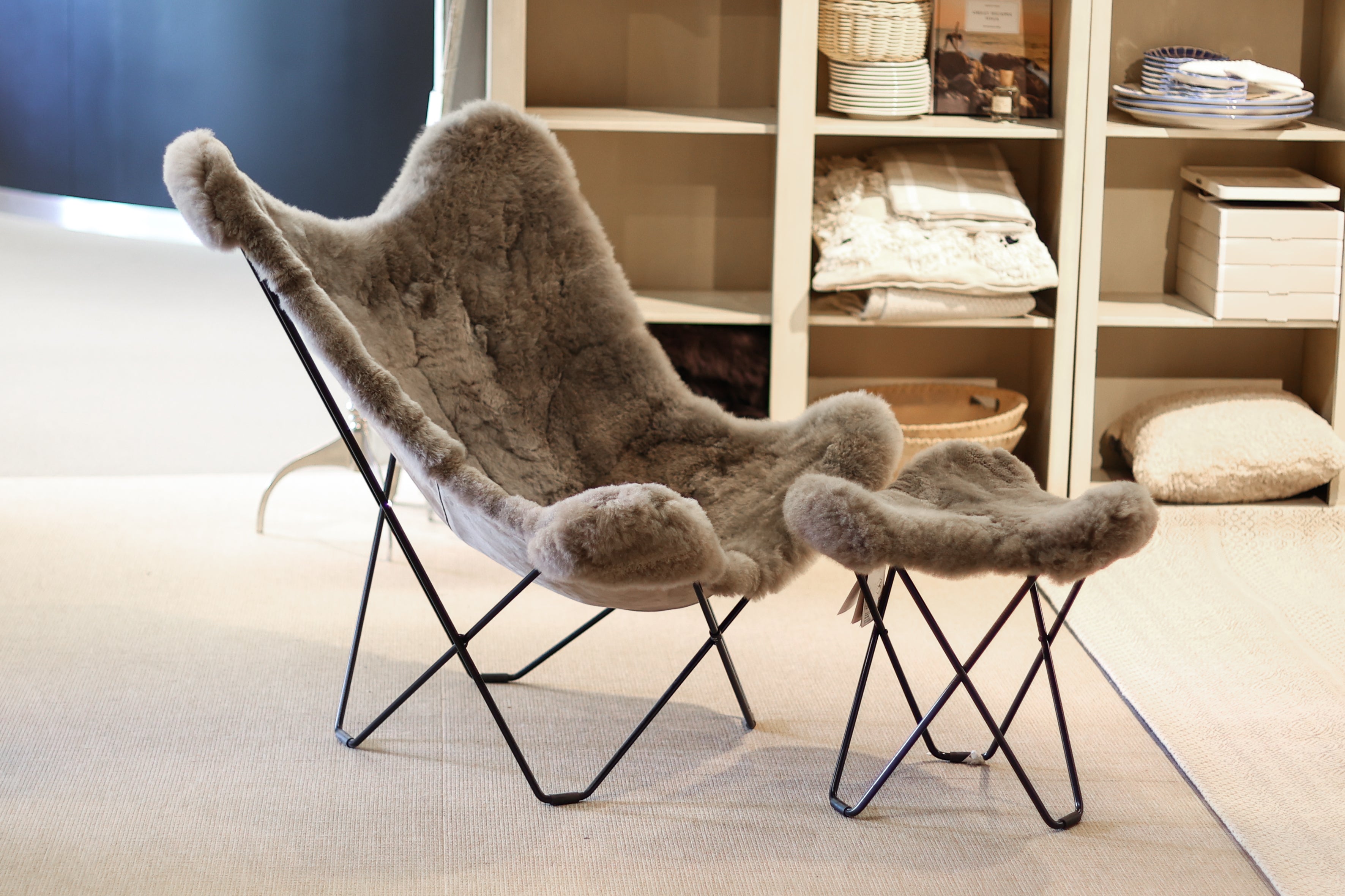 Fauteuil EXPO Cuero MARIPOSA Butterfly avec repose-pieds