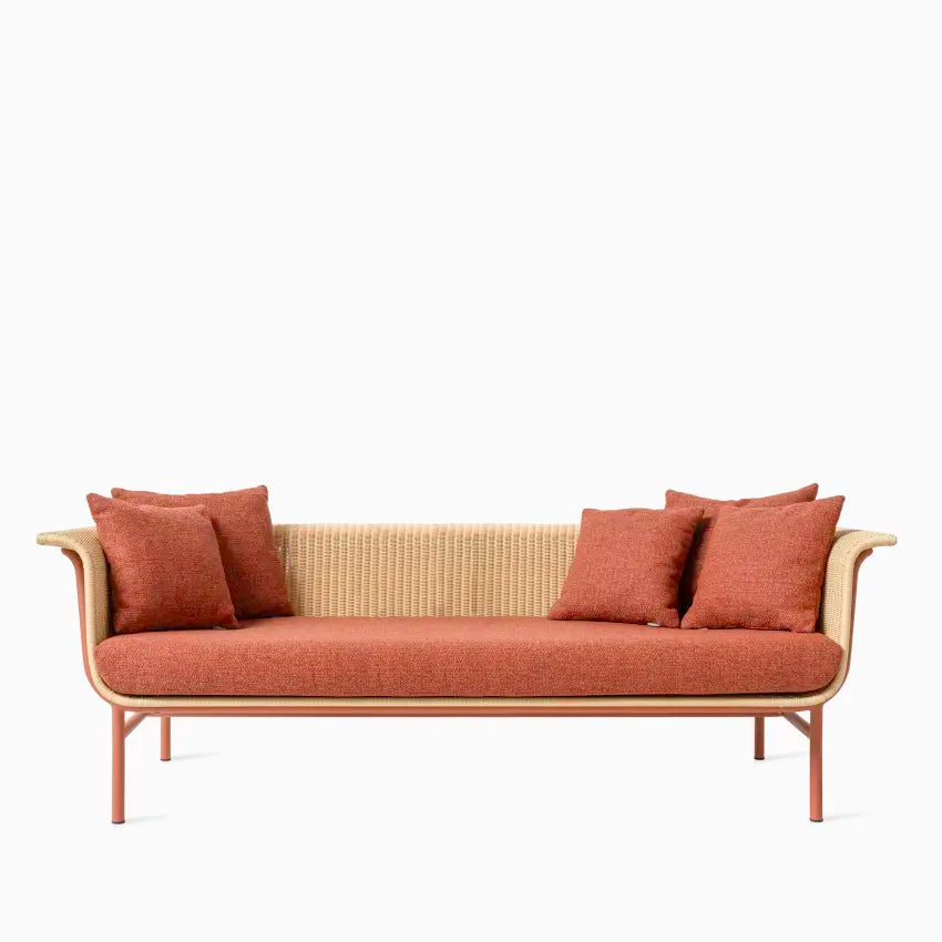 Vincent Sheppard WICKED Gartensofa 3-Sitzer in Terracotta Natural mit Negroni Kissen