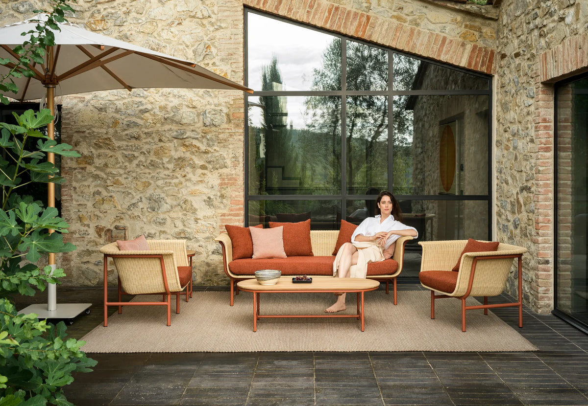 Vincent Sheppard WICKED Gartensofa 3-Sitzer mit Kissenset im Outdoor-Loungebereich