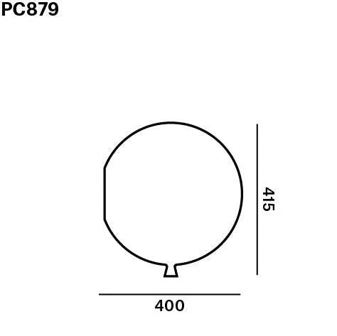 Technische Skizze der MEMORY WALL Leuchte von Brokis mit 400 mm Durchmesser und 415 mm Höhe – große Wandlampe zur markanten Raumgestaltung