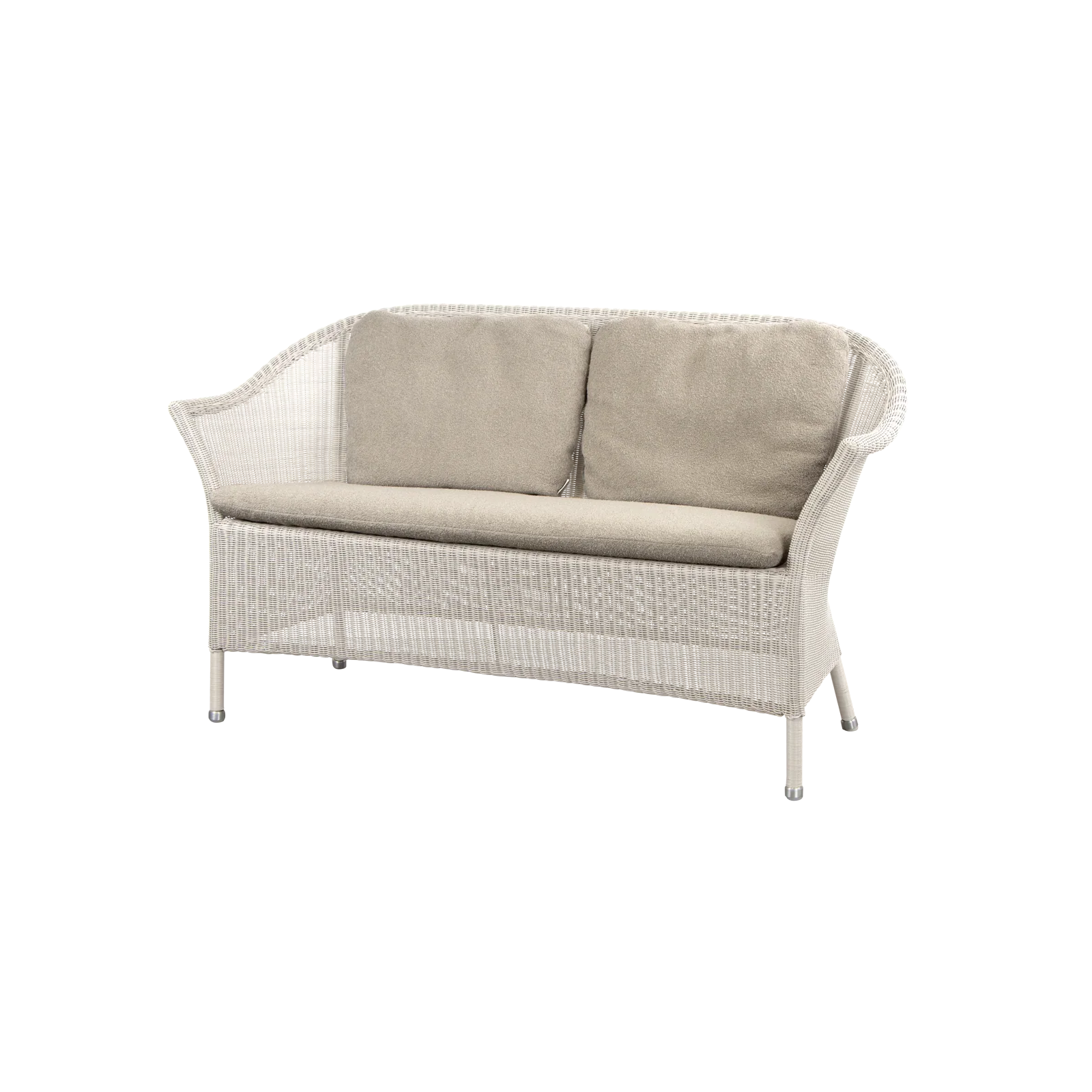 LANSING Sofa von Cane-line mit Kissen-Set in Free Taupe – hochwertiger Stoff in Naturtonoptik für stilvolle Terrasseneinrichtung