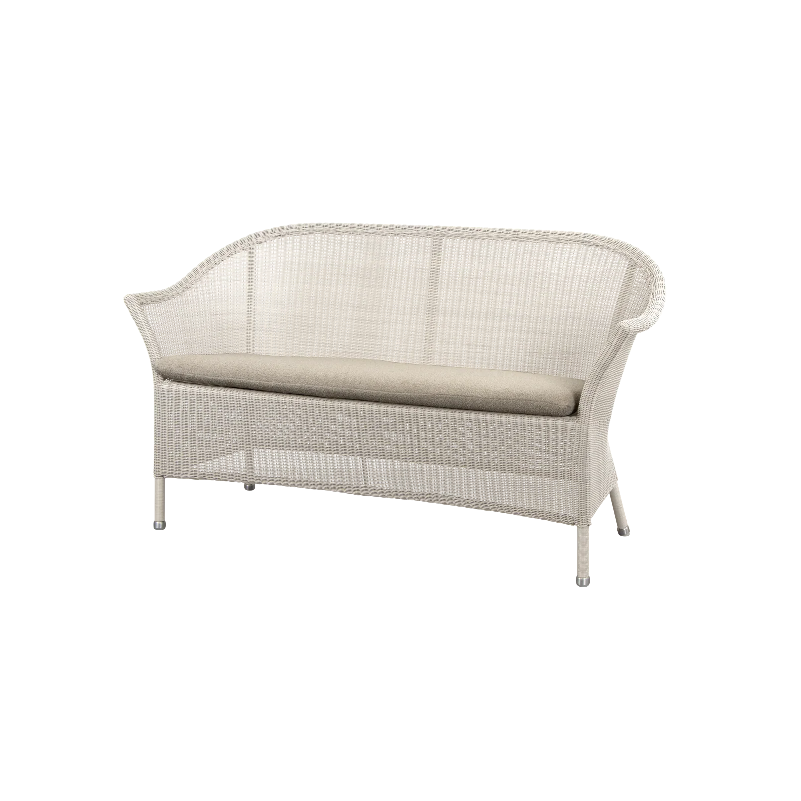 Gartensofa LANSING von Cane-line mit Sitzkissen in Free Taupe – strukturierter Look mit natürlicher Ausstrahlung