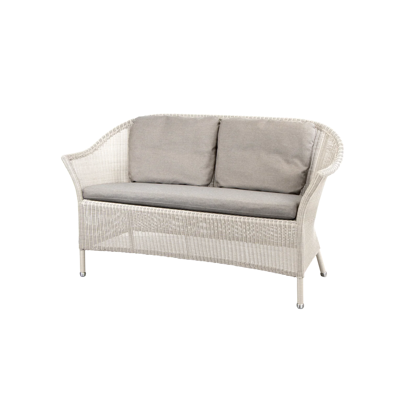 Cane-line LANSING Sofa mit Sitz- und Rückenkissen in Natté Sand – harmonische Ton-in-Ton-Komposition für wohnliche Außenbereiche