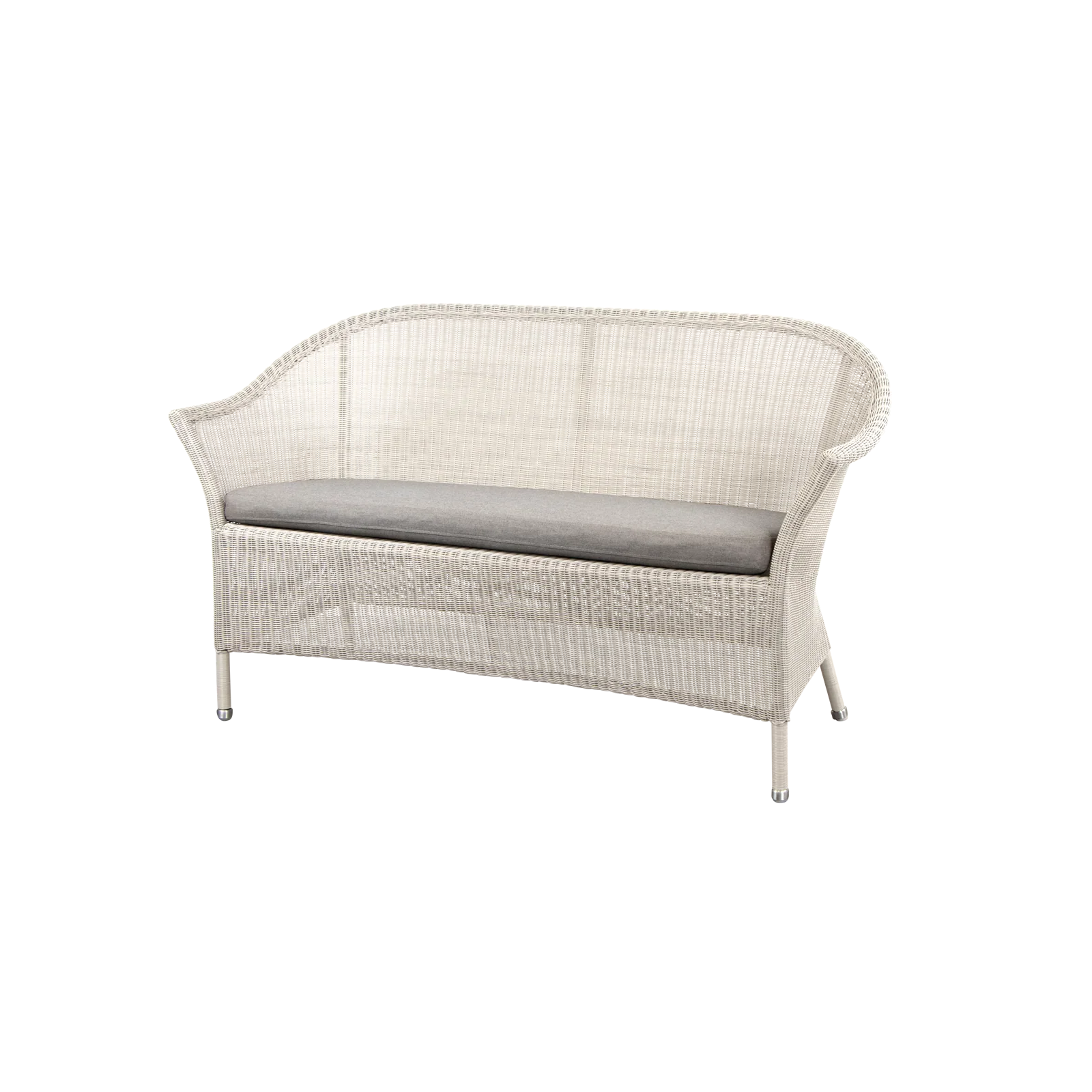 Cane-line LANSING Sofa in Sand mit Sitzkissen in Natté Sand – dezente Komfortlösung für stilvolle Terrassennutzung