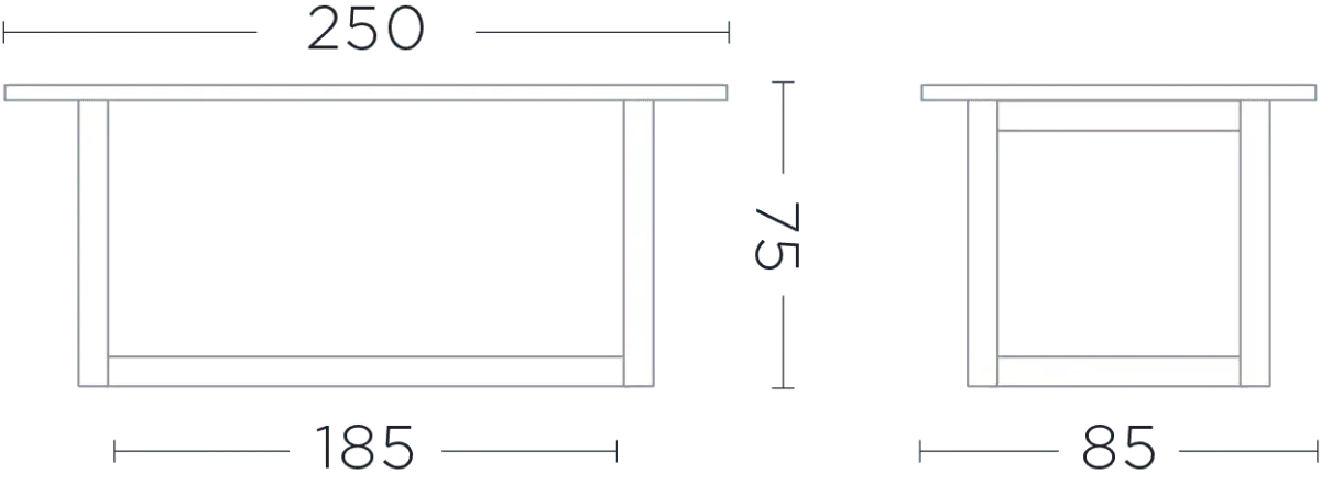 Gommaire - Esstisch DENNIS - G343L-RECT-NAT | Homestorys