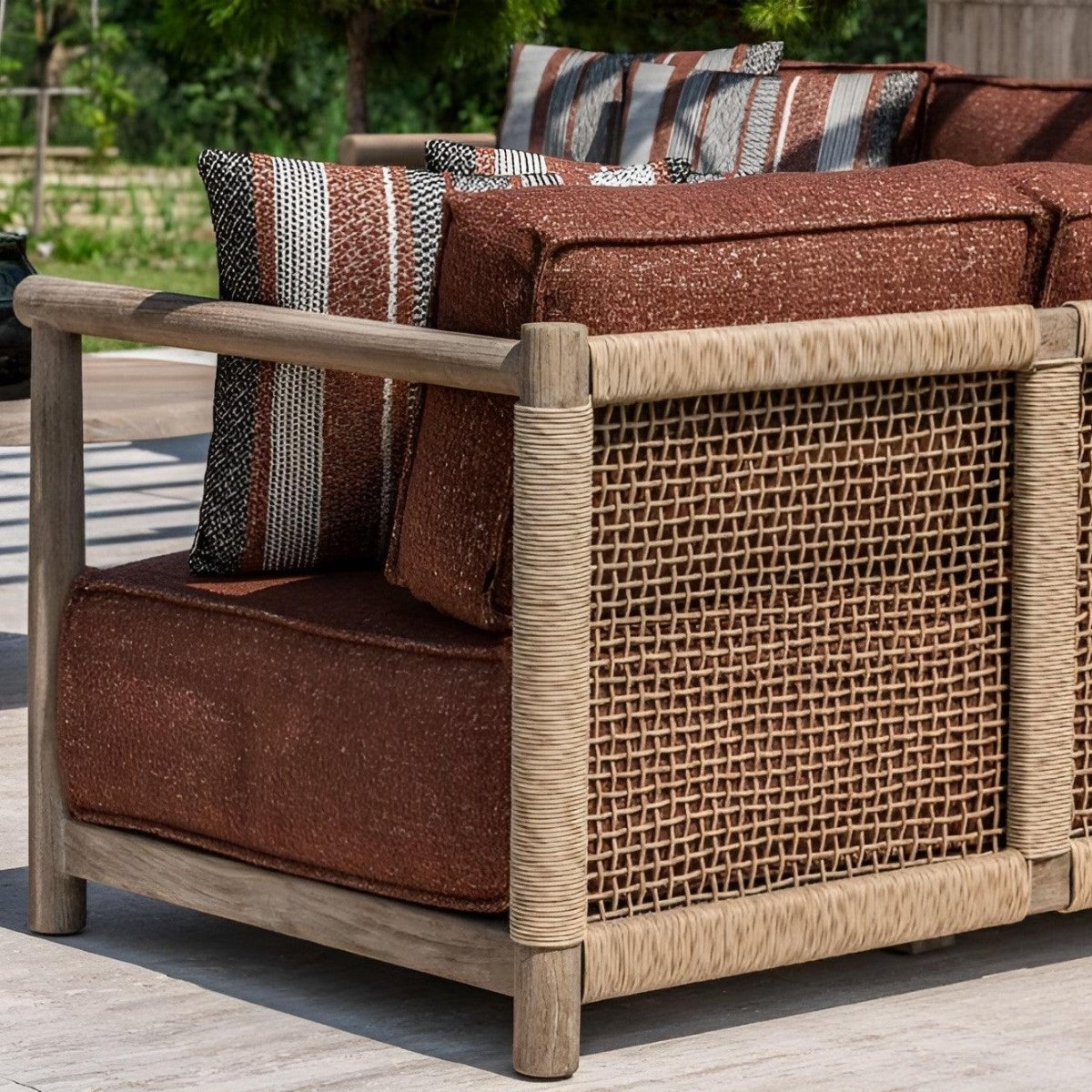 Gommaire - Gartensofa L Form MIEKE - G711-PE-NAT-KNELOUT-LUX19 | Homestorys