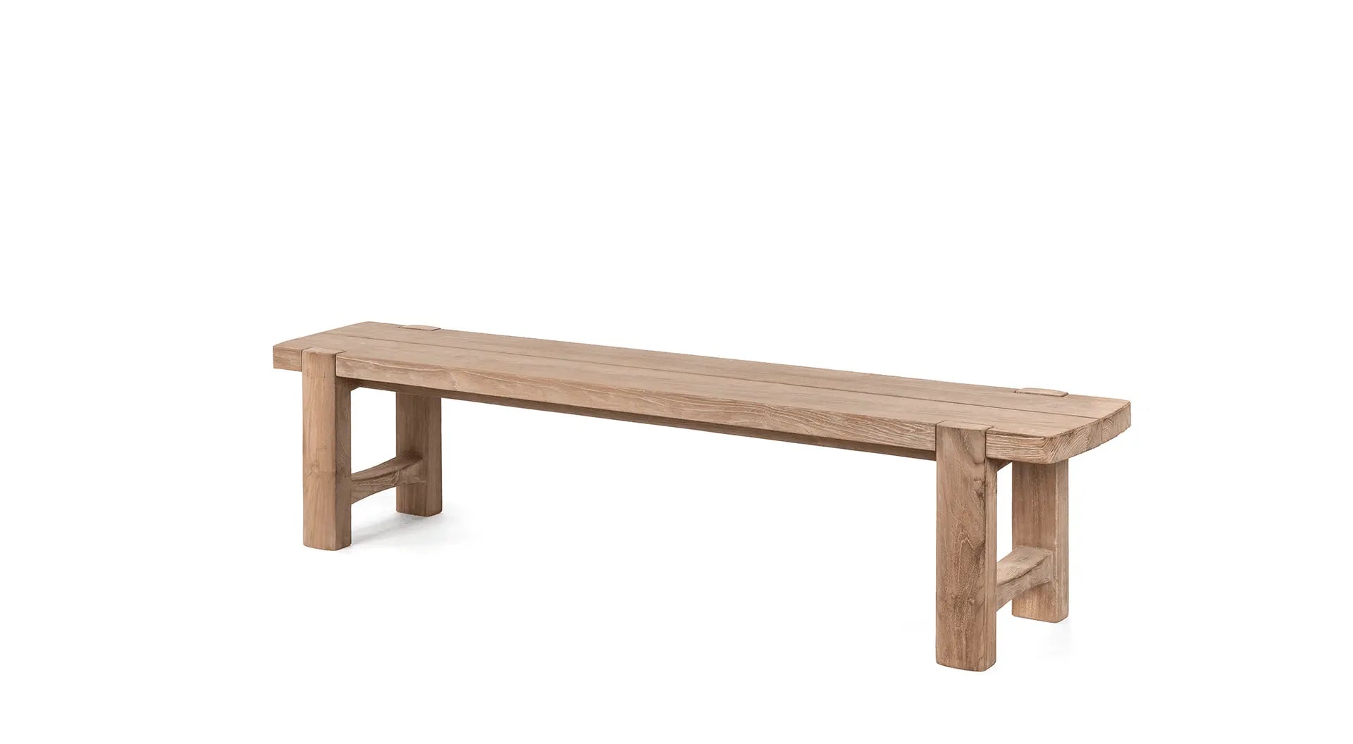 Jacoba garden bench by Gommaire made of recycled teak, 250 x 42 cm - natural design with clean lines, height 46 cm