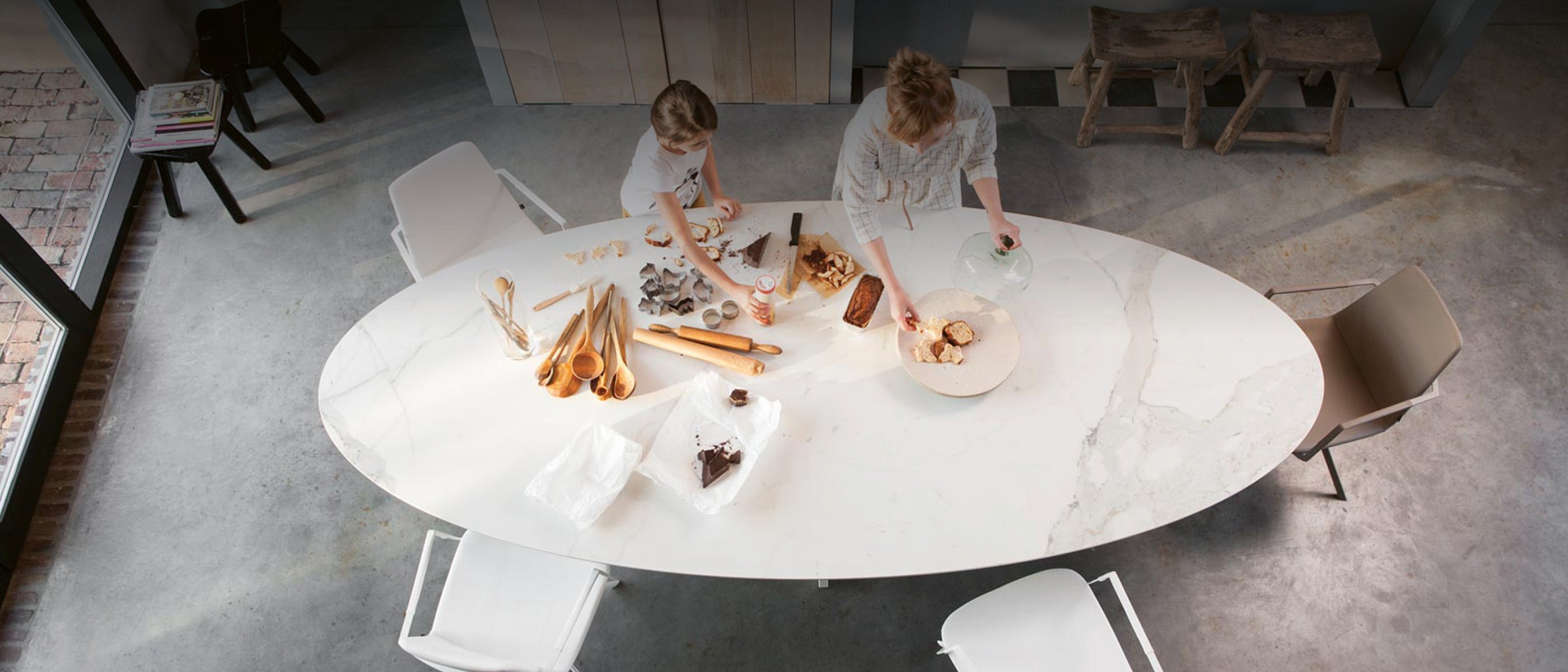 Joli Elyps Keramiktisch in Marmoroptik – eleganter Esstisch im Querformat für modernes Wohnen