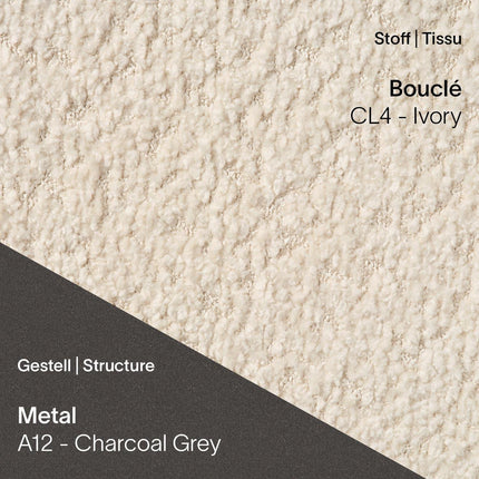 LOLA C3110 von Mobitec – Bouclé CL4 Ivory kombiniert mit A12 Metal Charcoal Grey