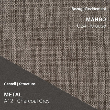 Stuhl LOLA C4110 in Mango Mouse mit A12 Metal Charcoal Grey – feine Ton-in-Ton Kombination