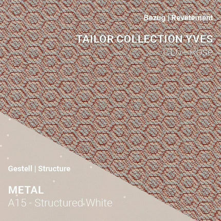 Stuhl LOLA C4212 von Mobitec mit Tailor Yves CL6 Rose und A15 Structured White – hell, freundlich und elegant