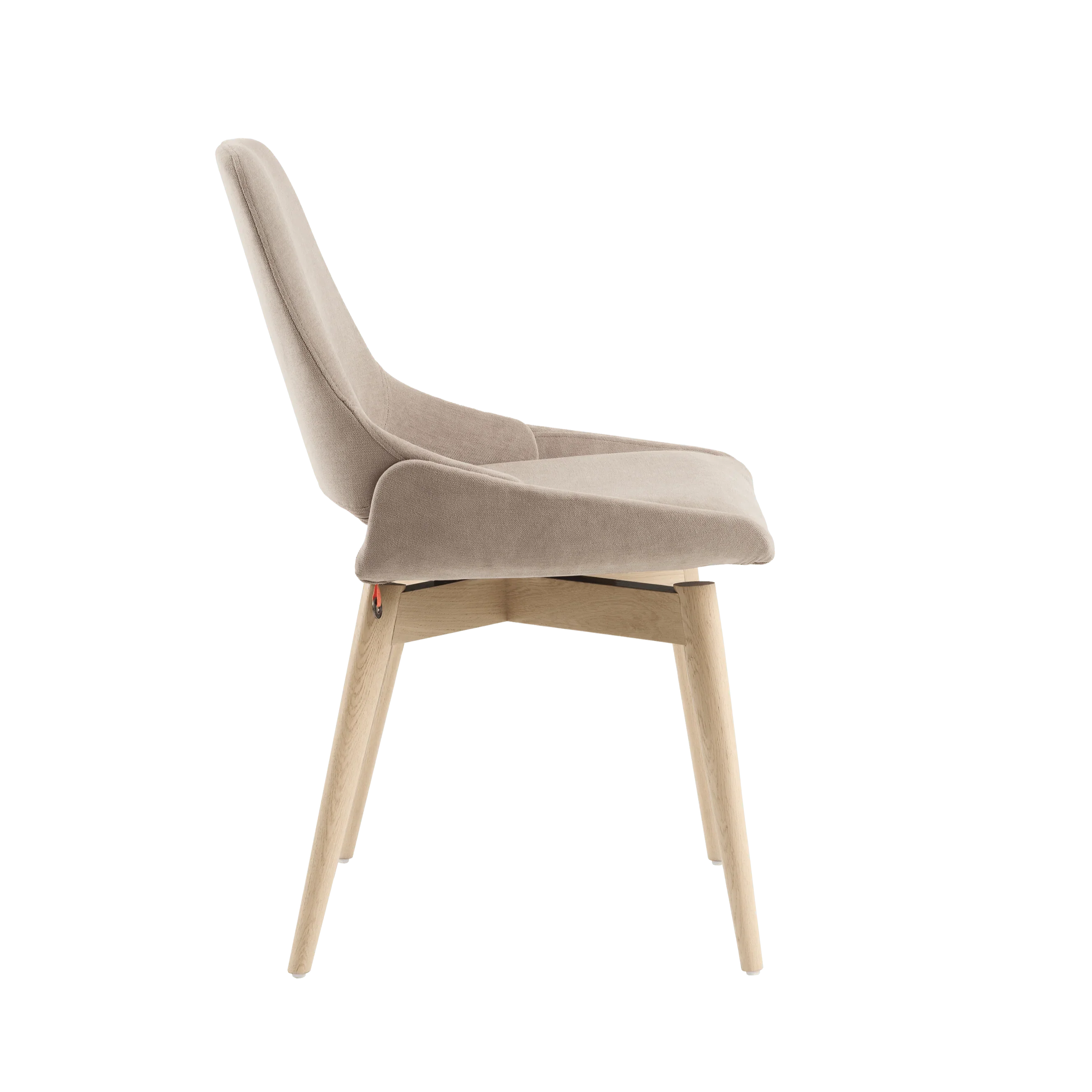 Stuhl LOTUS C0110 von Mobitec – Seitenansicht mit kompakter Rückenlehne und zartem Metallgestell