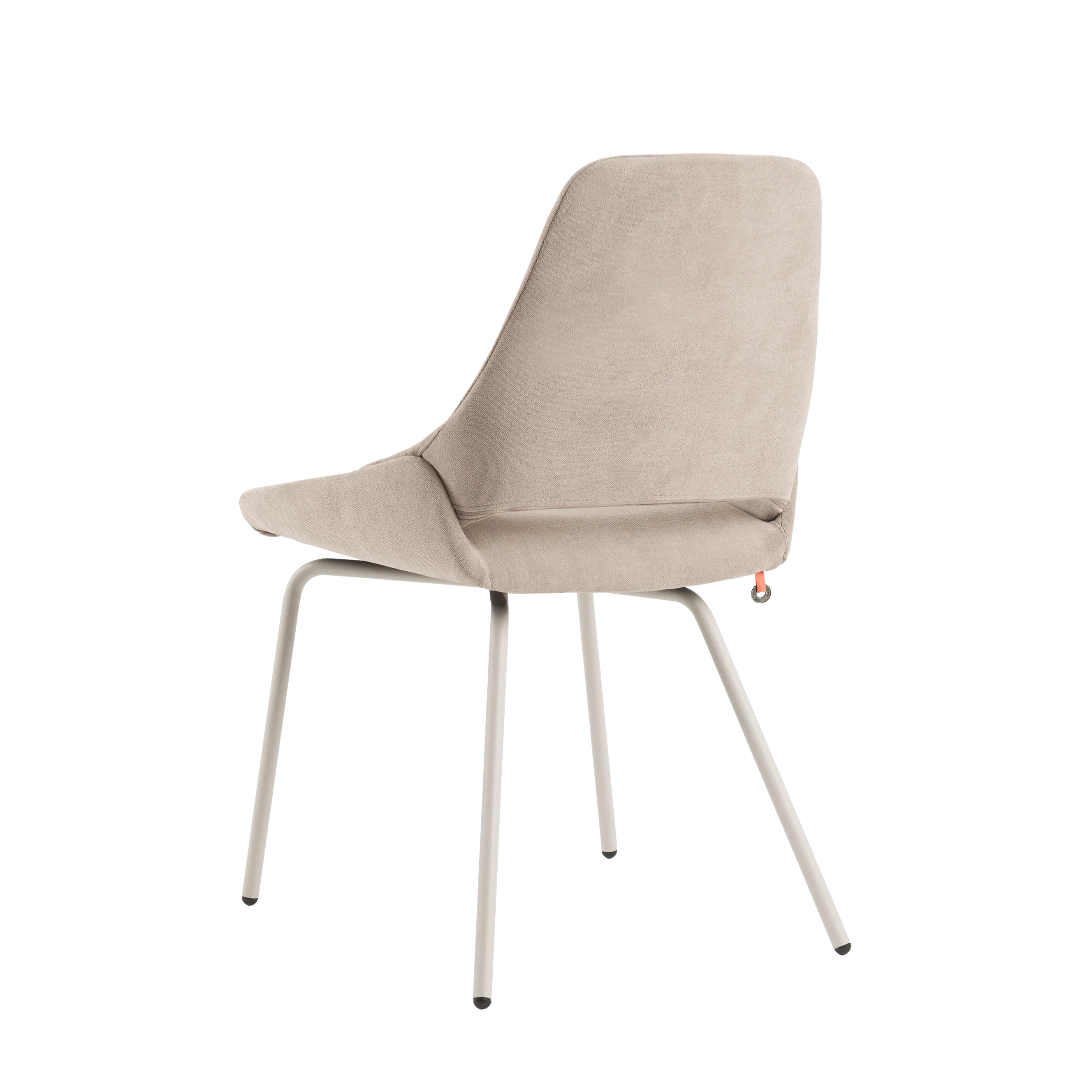 Rückansicht des LOTUS C0310 Stuhls von Mobitec mit durchgehend gepolstertem Rücken und feinem Rahmen