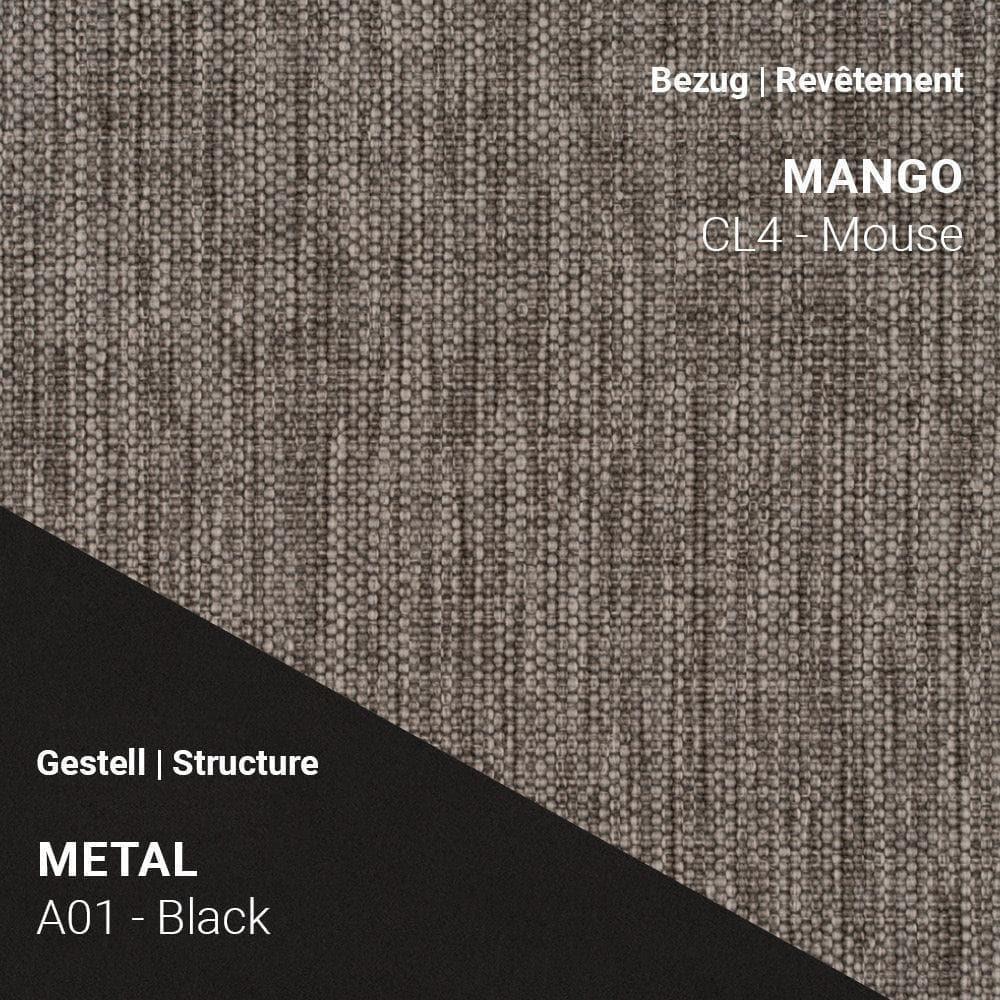 Stoff Mango CL4 Mouse kombiniert mit Metallgestell A01 in Schwarz