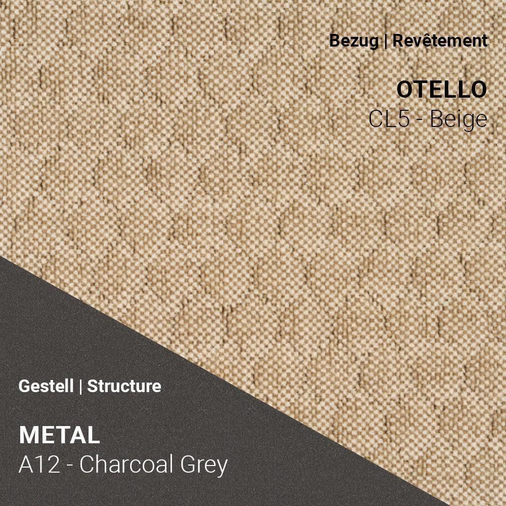 PAMP C1110 in Otello CL5 Beige mit A12 Metallgestell – zurückhaltend & elegant