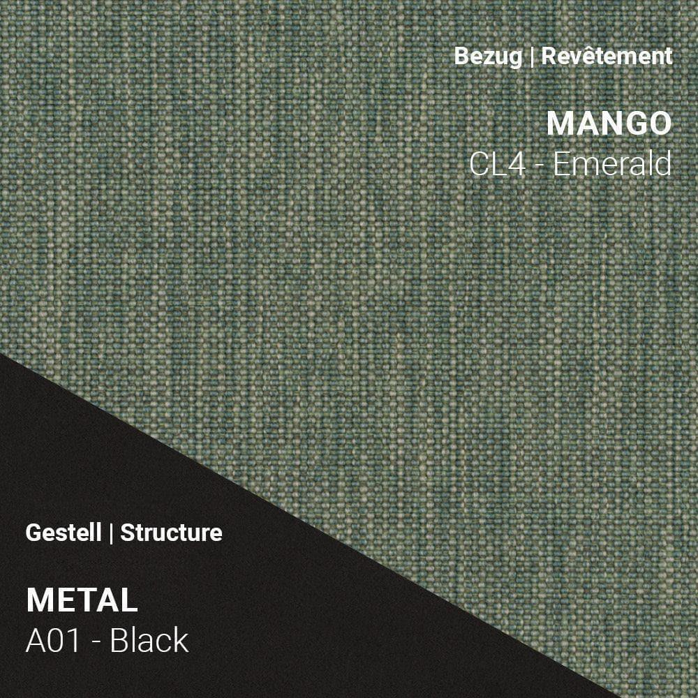 PAMP C1510 Barstuhl mit intensivem Grün Mango CL4 Emerald und schwarzem Gestell A01 – auffällig & modern