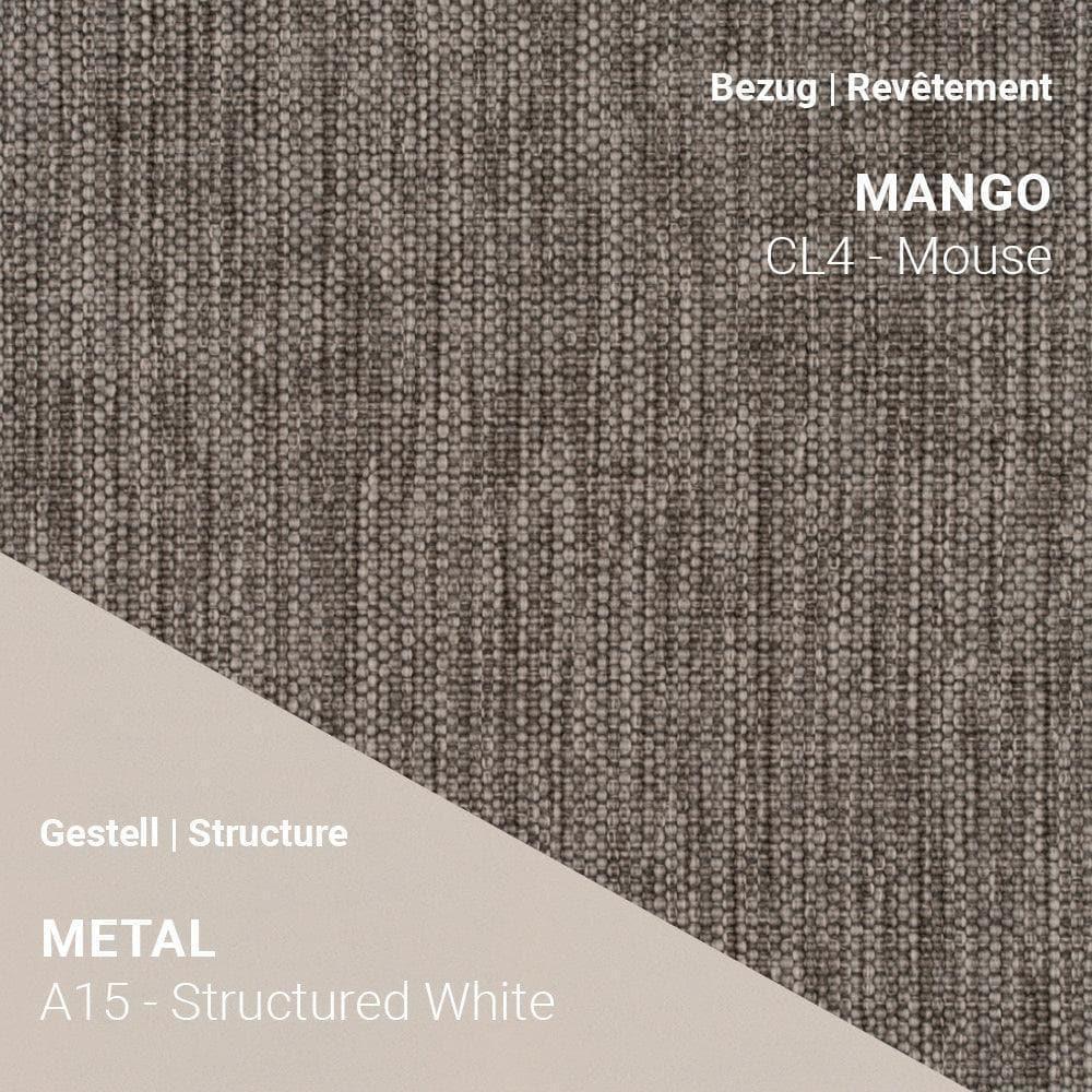 Mango CL4 Mouse auf weiß strukturiertem Gestell A15 – zeitloses Design am Barstuhl PAMP C1610
