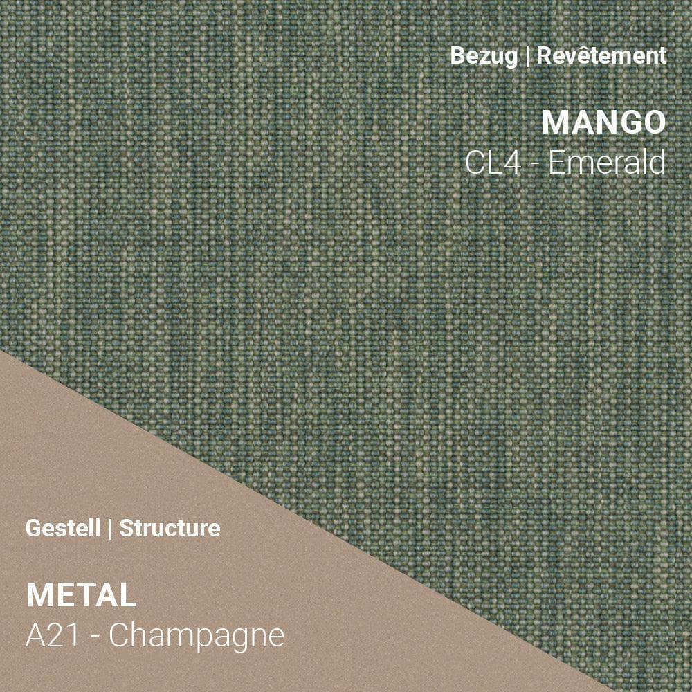 PAMP C1710 mit kräftigem Grünton und edlem Champagne-Metallgestell A21