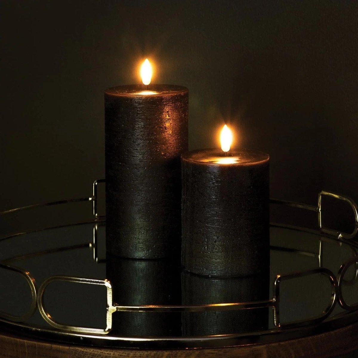 Piffany - Kerze PILLAR RUSTIC LED Uyuni - Forest Black Ø7.8 x 10cm - UL-PI-FB78010 | Homestorys