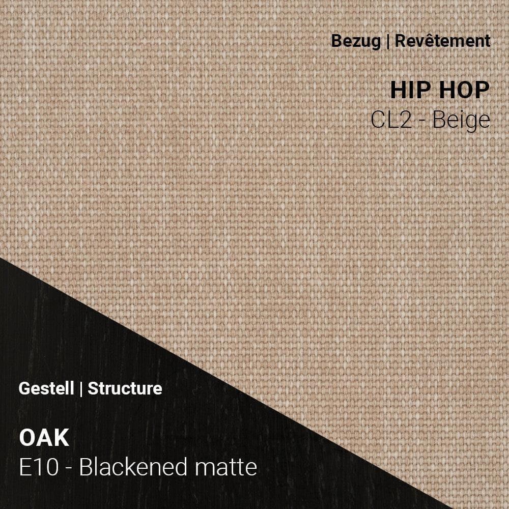 Stuhl SAGA C0110 in Hip Hop CL2 Beige mit dunklem Eichegestell Blackened Matte (E10)