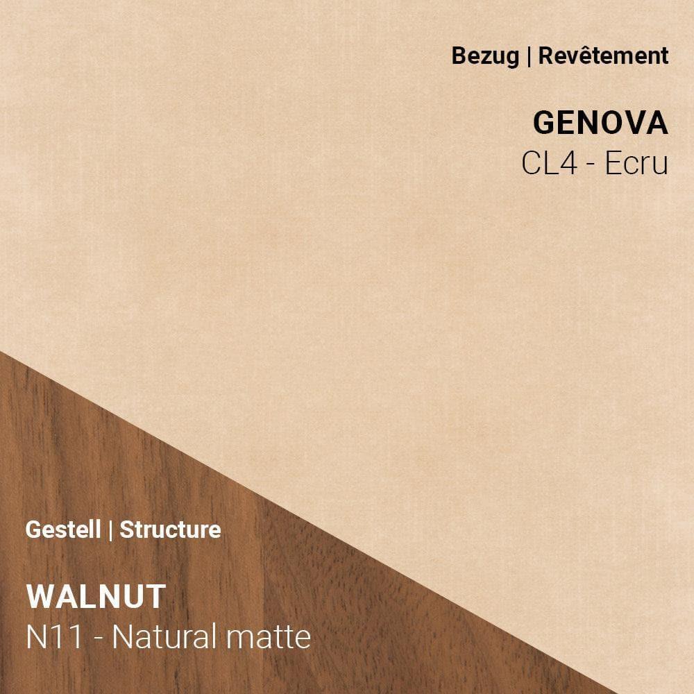 SAGA C0212 mit Stoff Genova CL4 Ecru auf Nussbaumgestell Natural Matte (N11)
