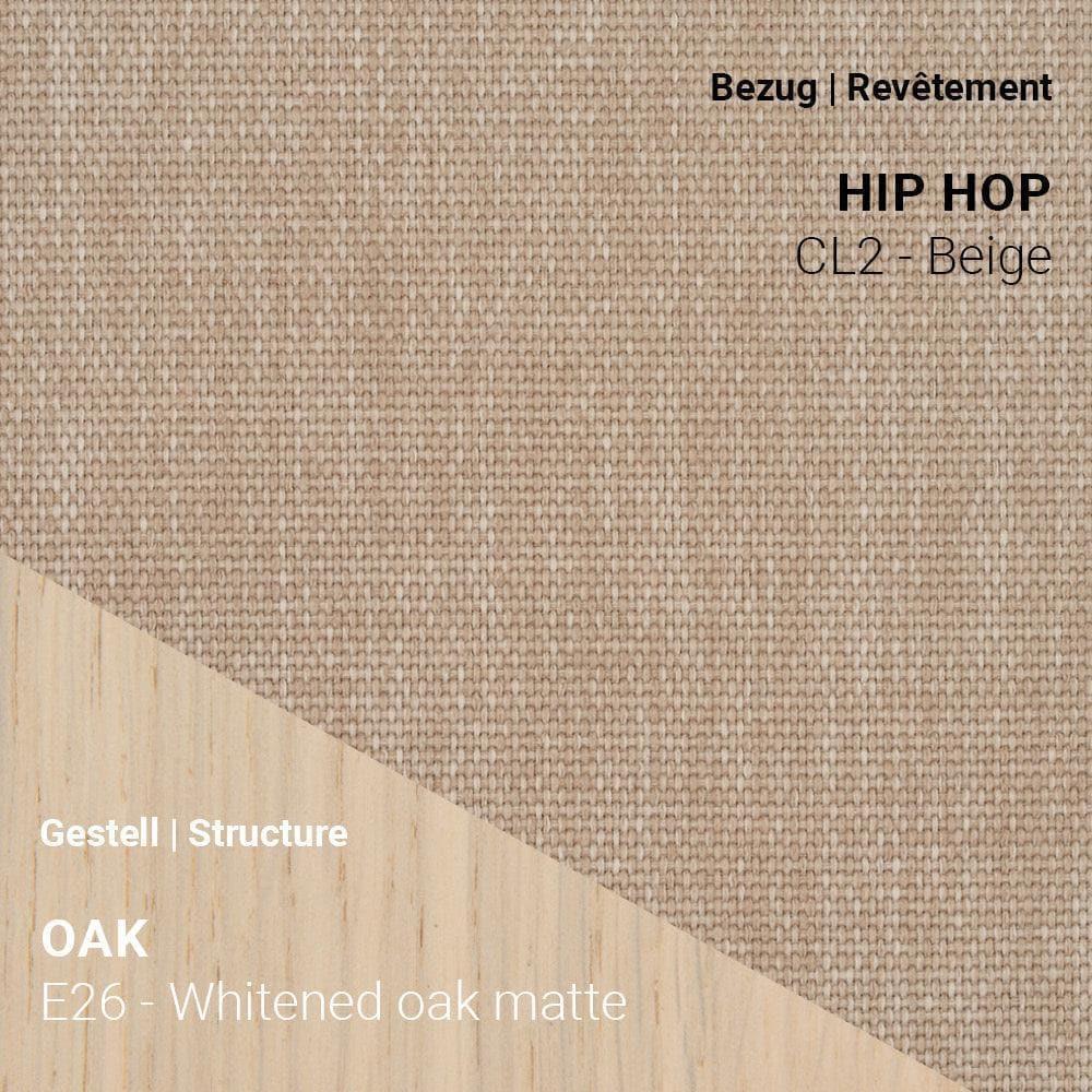 SAGA C0212 in Hip Hop CL2 Beige mit hellem Eiche Whitened Matte Gestell (E26)