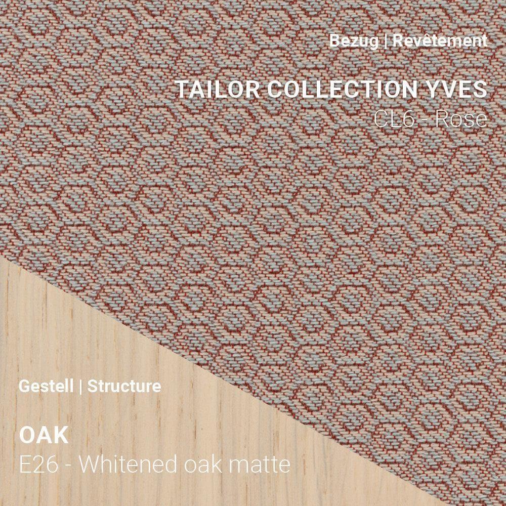 Tailor Yves CL6 Rose auf SAGA C0212 mit hellem Eiche Whitened Matte Gestell (E26)