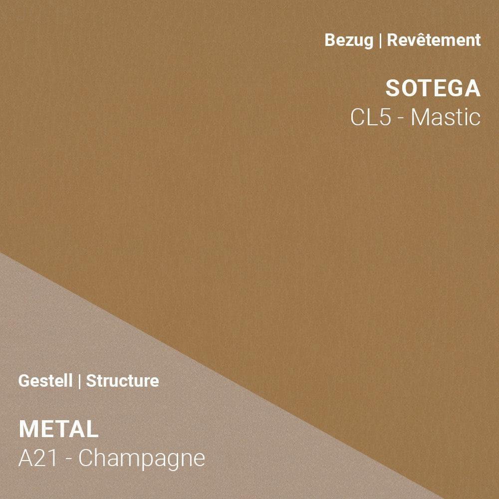 Stoff Sotega CL5 Mastic kombiniert mit Metallgestell A21 in Champagne
