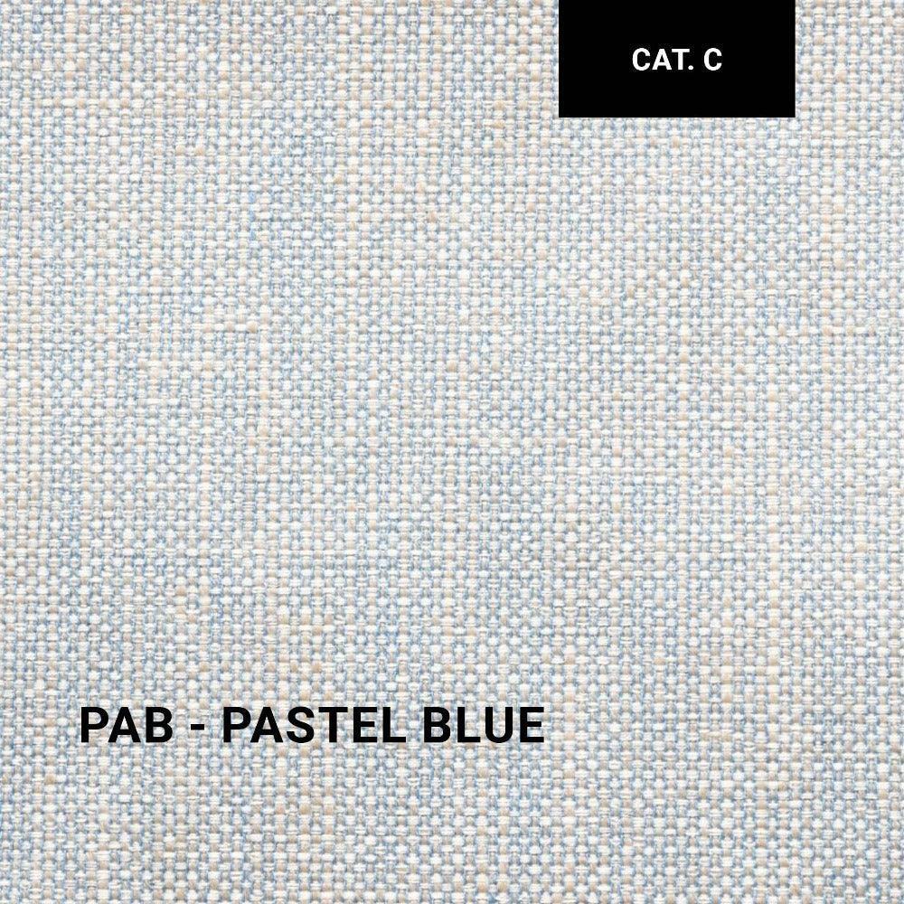 STYLETTO 55 in Sand mit Pastel Blue – sanftes, frisches Blau für luftige und freundliche Außenmöblierung