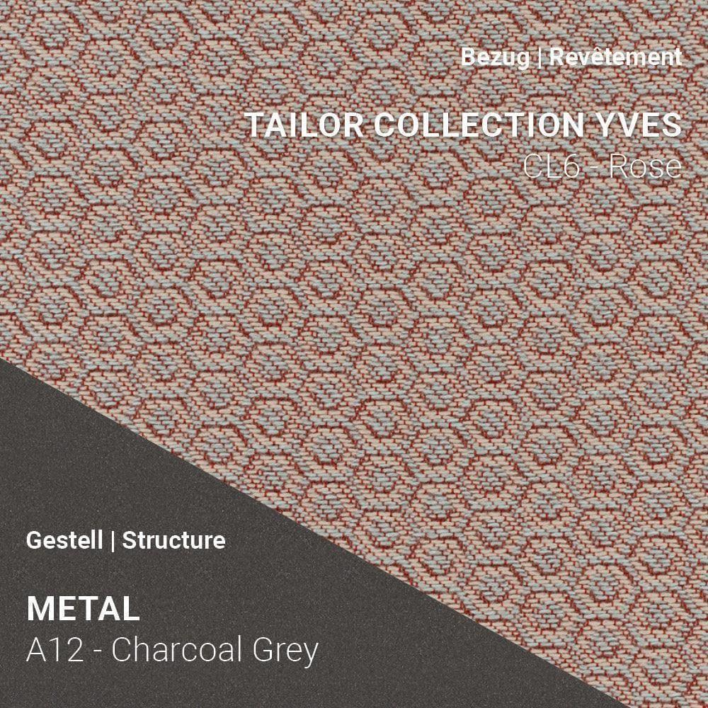 Stoff Tailor Yves CL6 Rose kombiniert mit Metallgestell A12 in Charcoal Grey