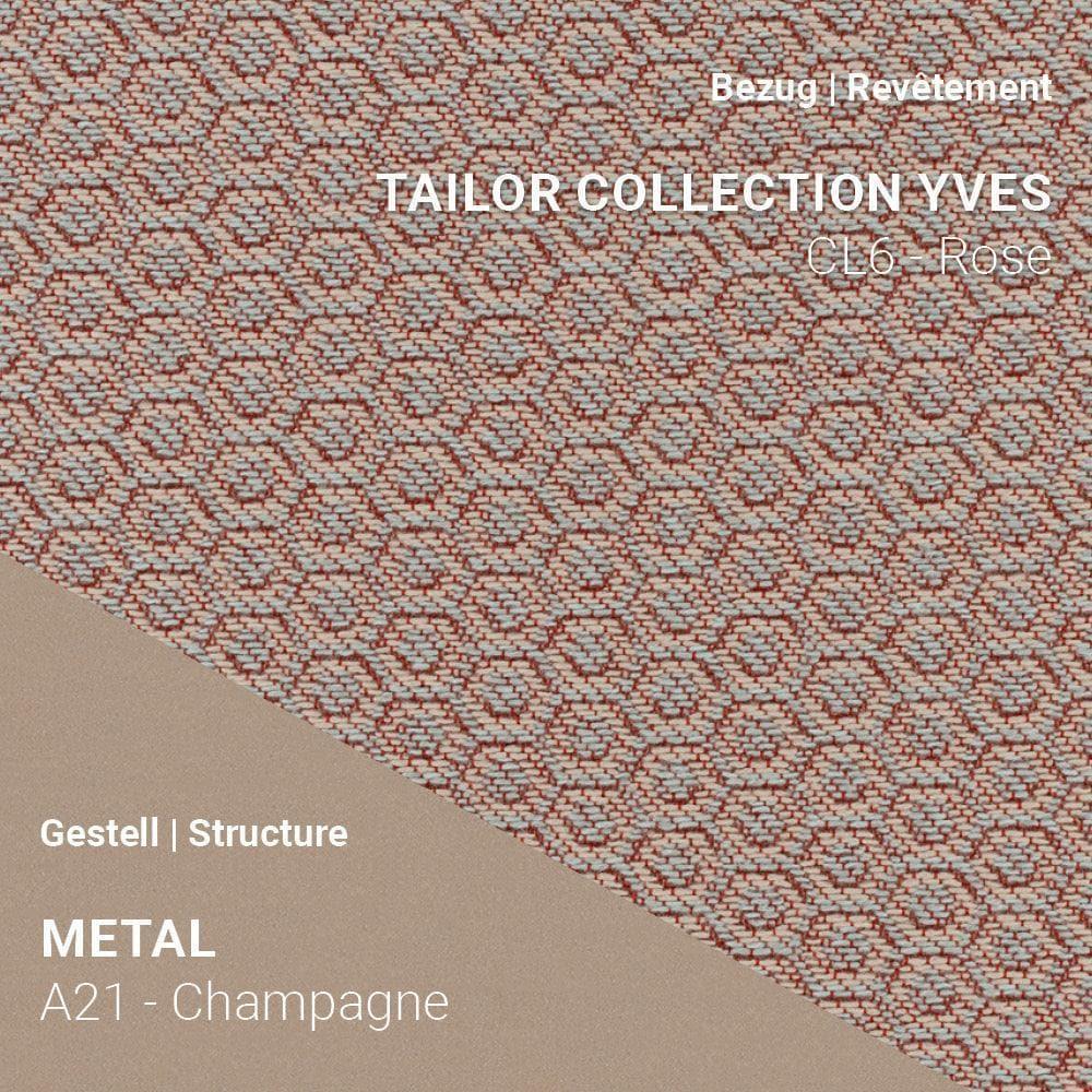Stoff Tailor Yves CL6 Rose kombiniert mit Metallgestell A21 in Champagne