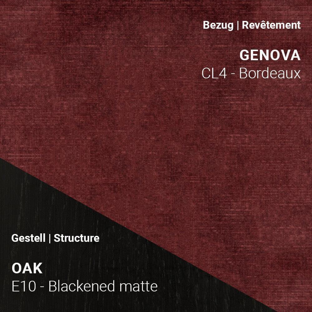 Sessel THALIA R0118 in Genova CL4 Bordeaux mit Eiche Blackened Matte (E10)