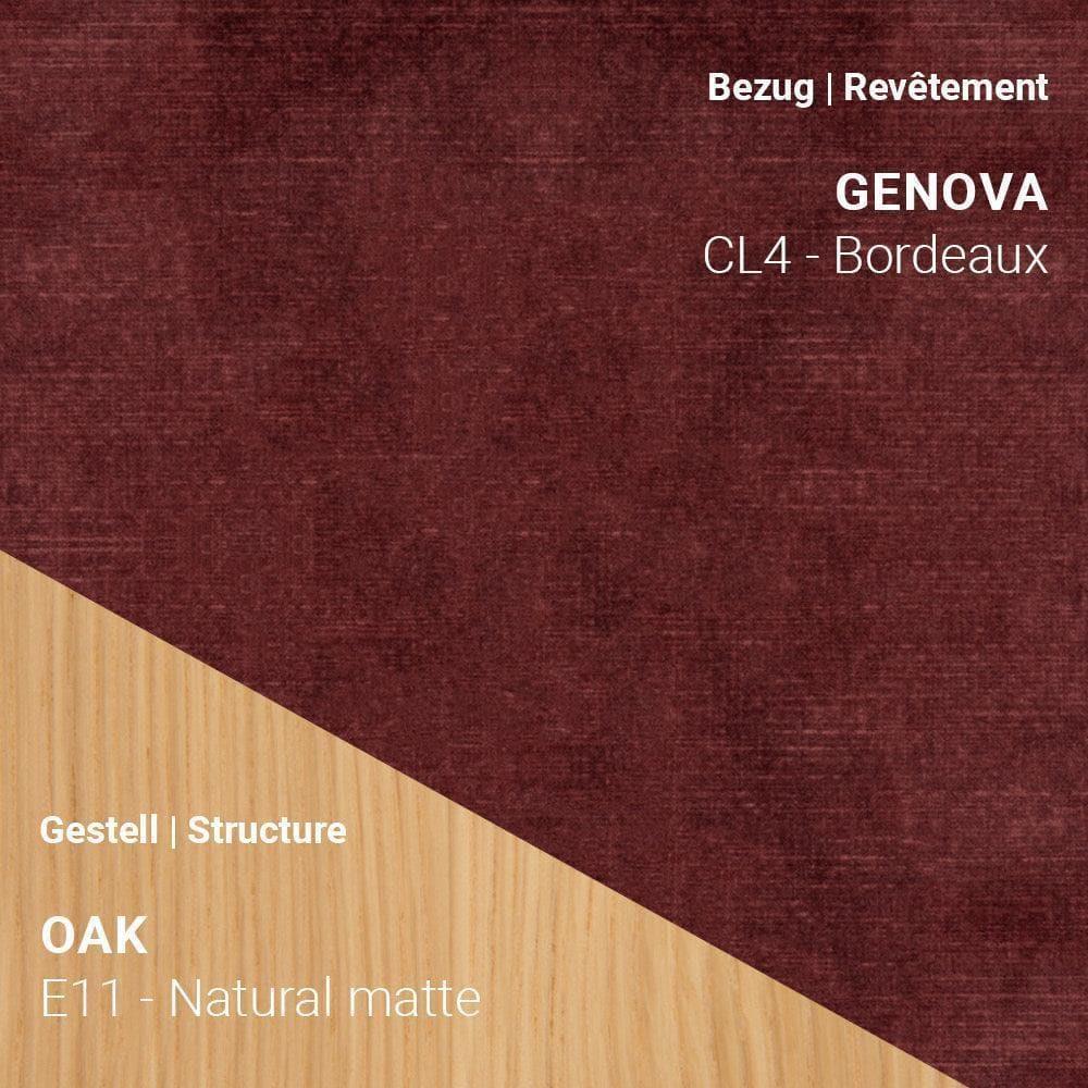 THALIA R0118 mit Bezug Genova CL4 Bordeaux kombiniert mit Eiche Natural Matte (E11)