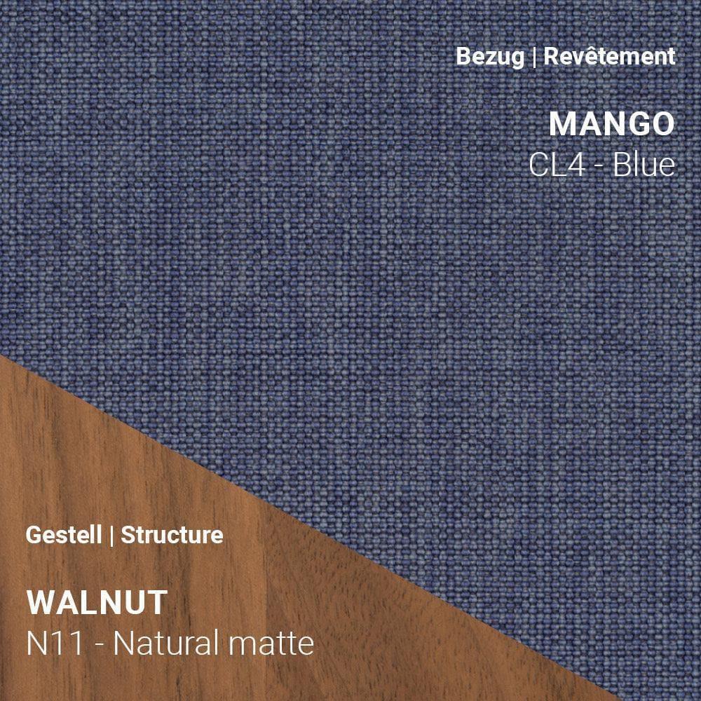 THALIA R0118 mit Mango CL4 Blue auf Nussbaumgestell Natural Matte (N11)