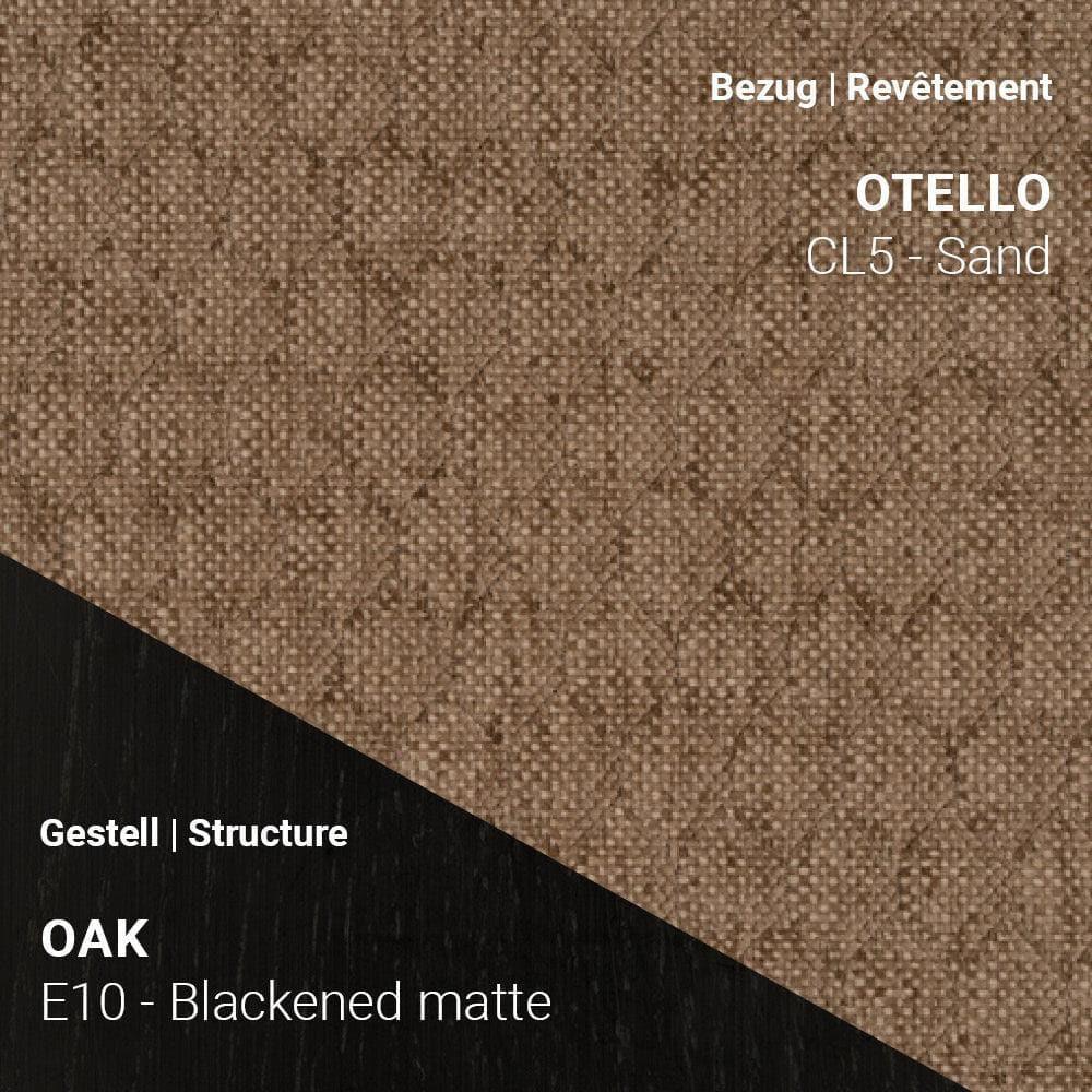 Sessel THALIA R0118 in Otello CL5 Sand mit dunklem Eiche Blackened Matte Gestell (E10)