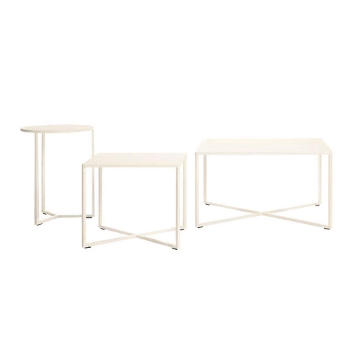Couchtisch NATAL ALU X - niedrig - 40x40cm-Tribù-00 Weiß- | Homestorys
