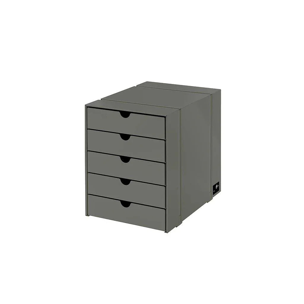 Modularer USM Haller Schubladenschrank Inos K1 in Mittelgrau – funktionale Designmöbel für Büro, Praxis oder Loftwohnung