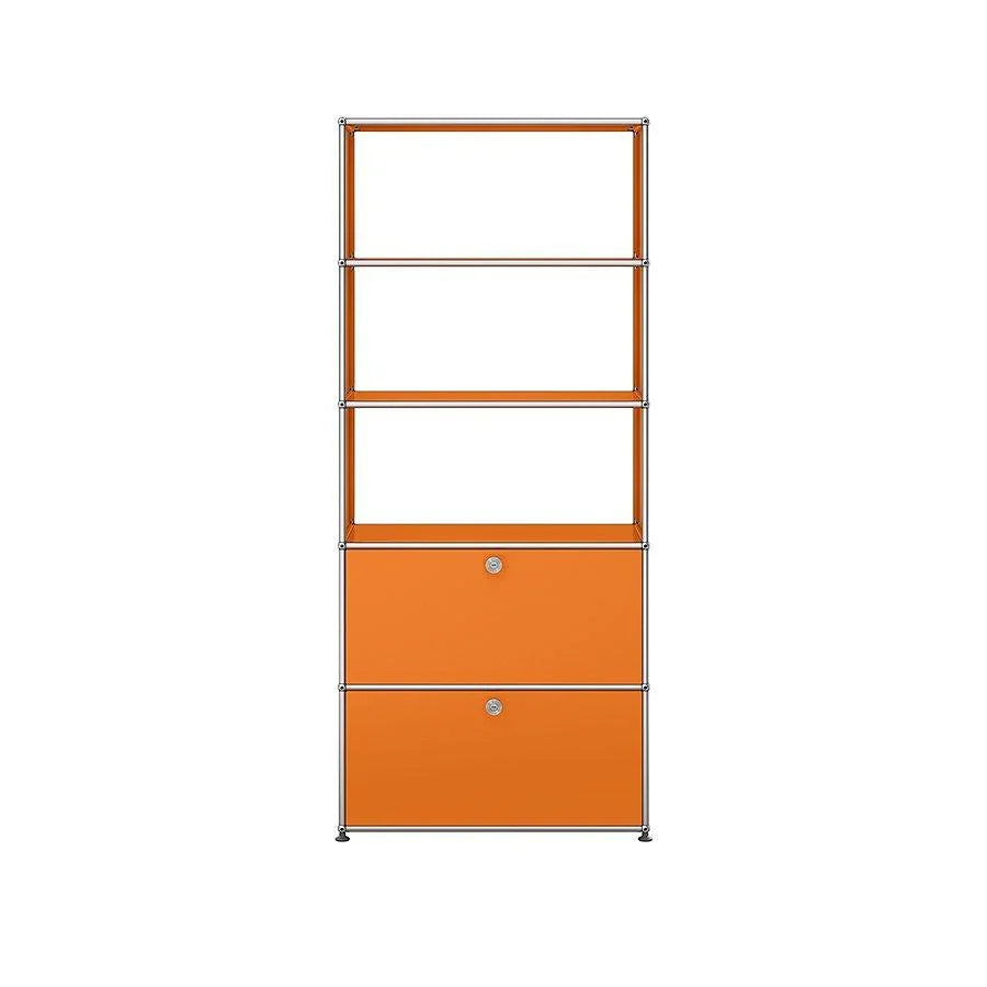 Auffälliges USM Regal M24 in Reinorange – modernes Möbelstück mit Designstatement für kreative Office Spaces und inspirierende Wohnwelten