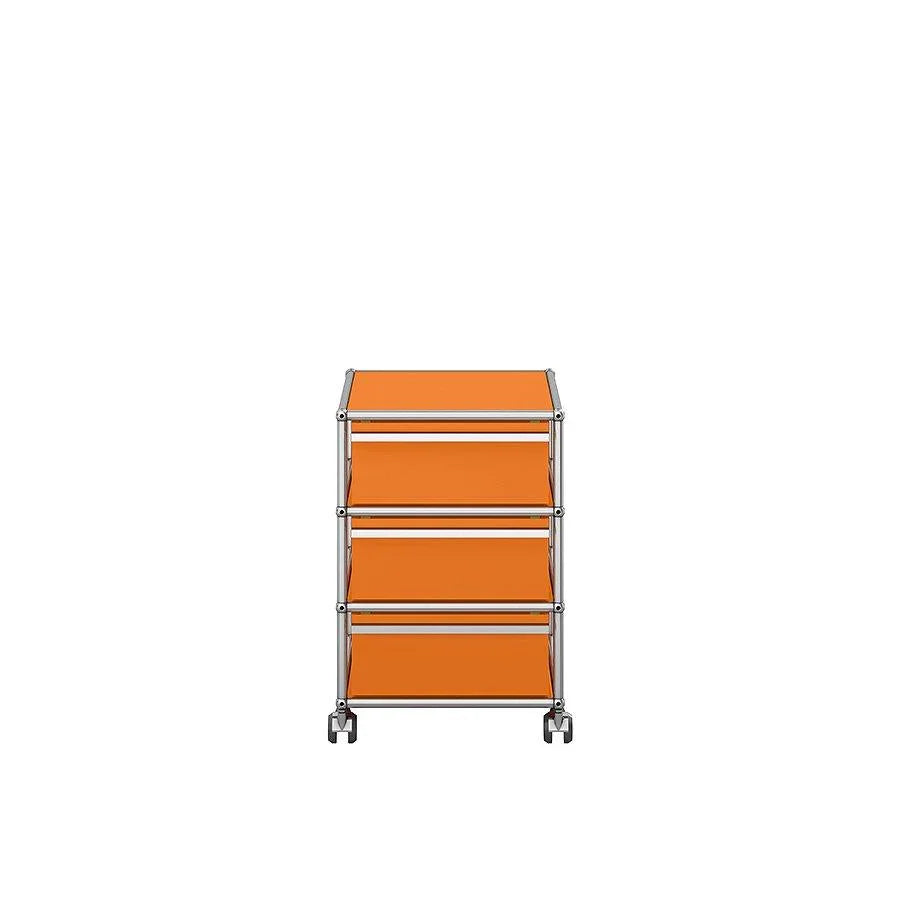 USM Haller M26 Rollcontainer in Reinorange – auffälliges Büromöbel mit Design-Charakter für dynamische Arbeitsumgebungen