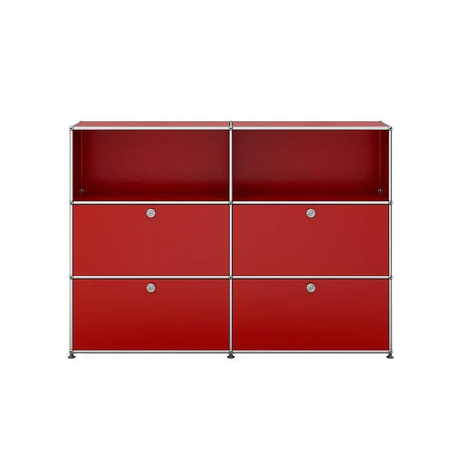 Sideboard M64 von USM Haller in tiefem Rubinrot – eleganter Klassiker mit starker Farbwirkung für designorientierte Räume