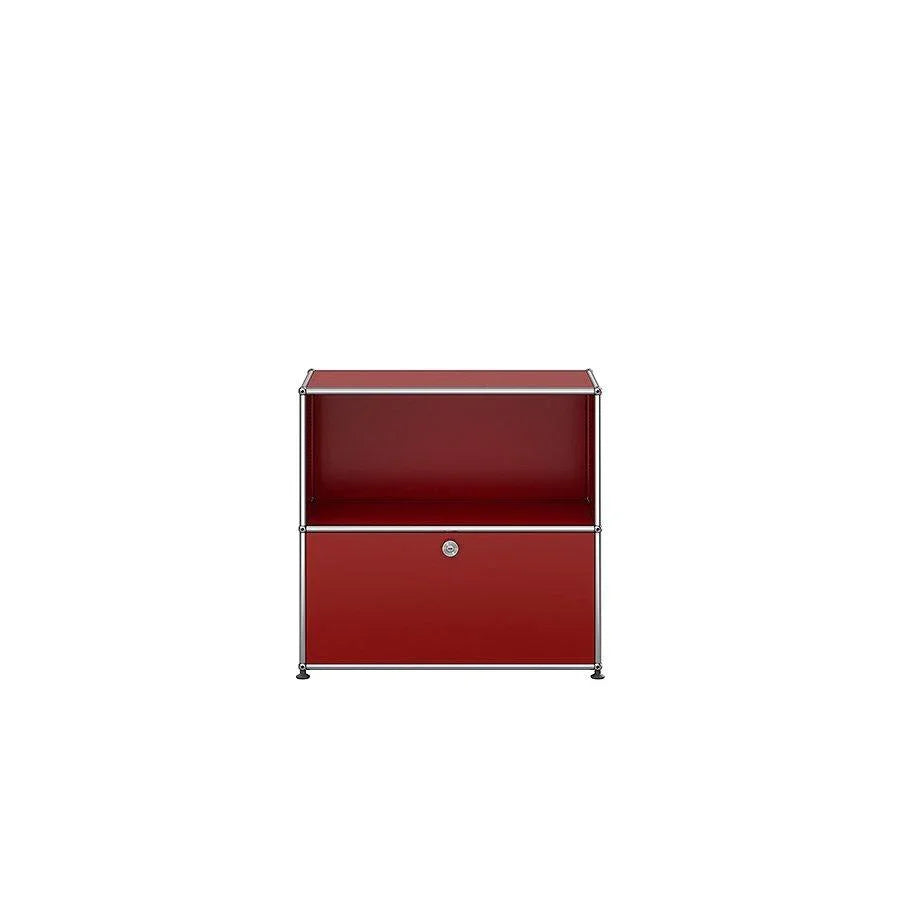 Rubinroter USM Nachttisch M55 – ausdrucksstarkes Designmöbel mit ikonischer Farbe für moderne Schlafzimmer und hochwertige Innenarchitektur