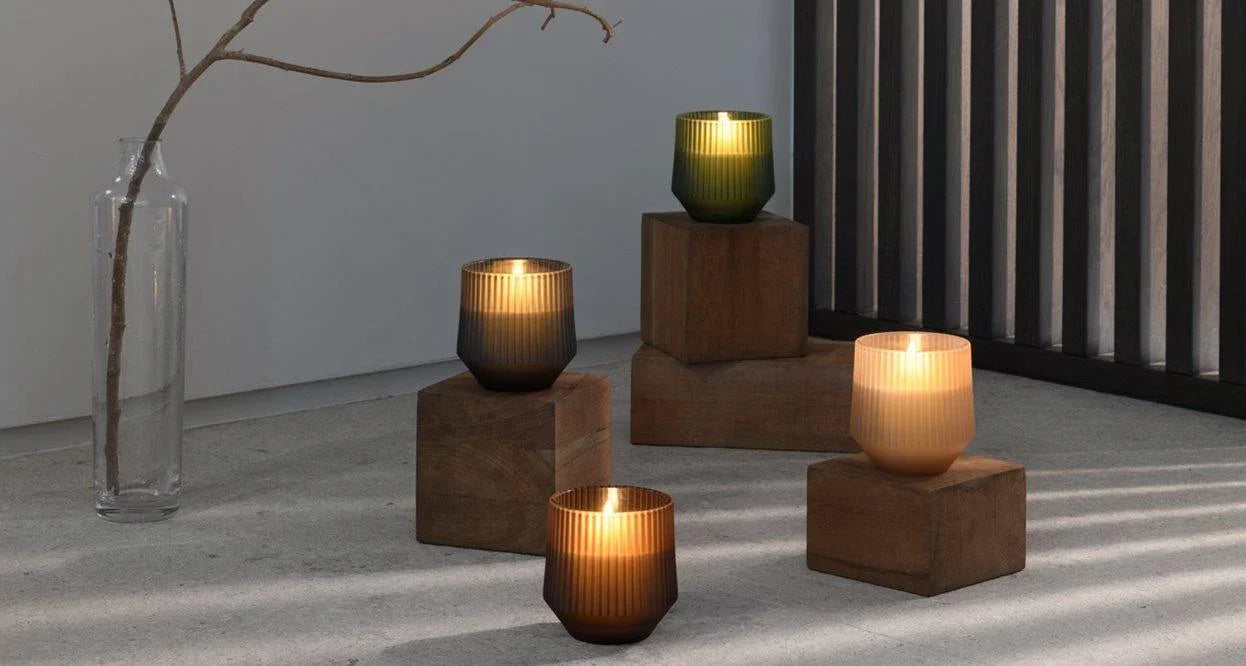 Bougies parfumées LED SCENTED verre Smoked