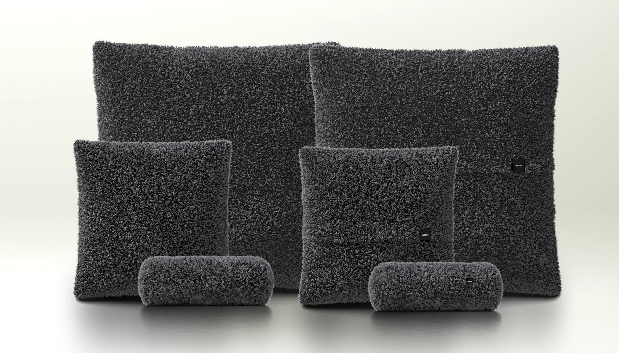 Vetsak Kissen Set 3 Doodle Dark Grey – strukturierte Optik in zeitlosem Grau